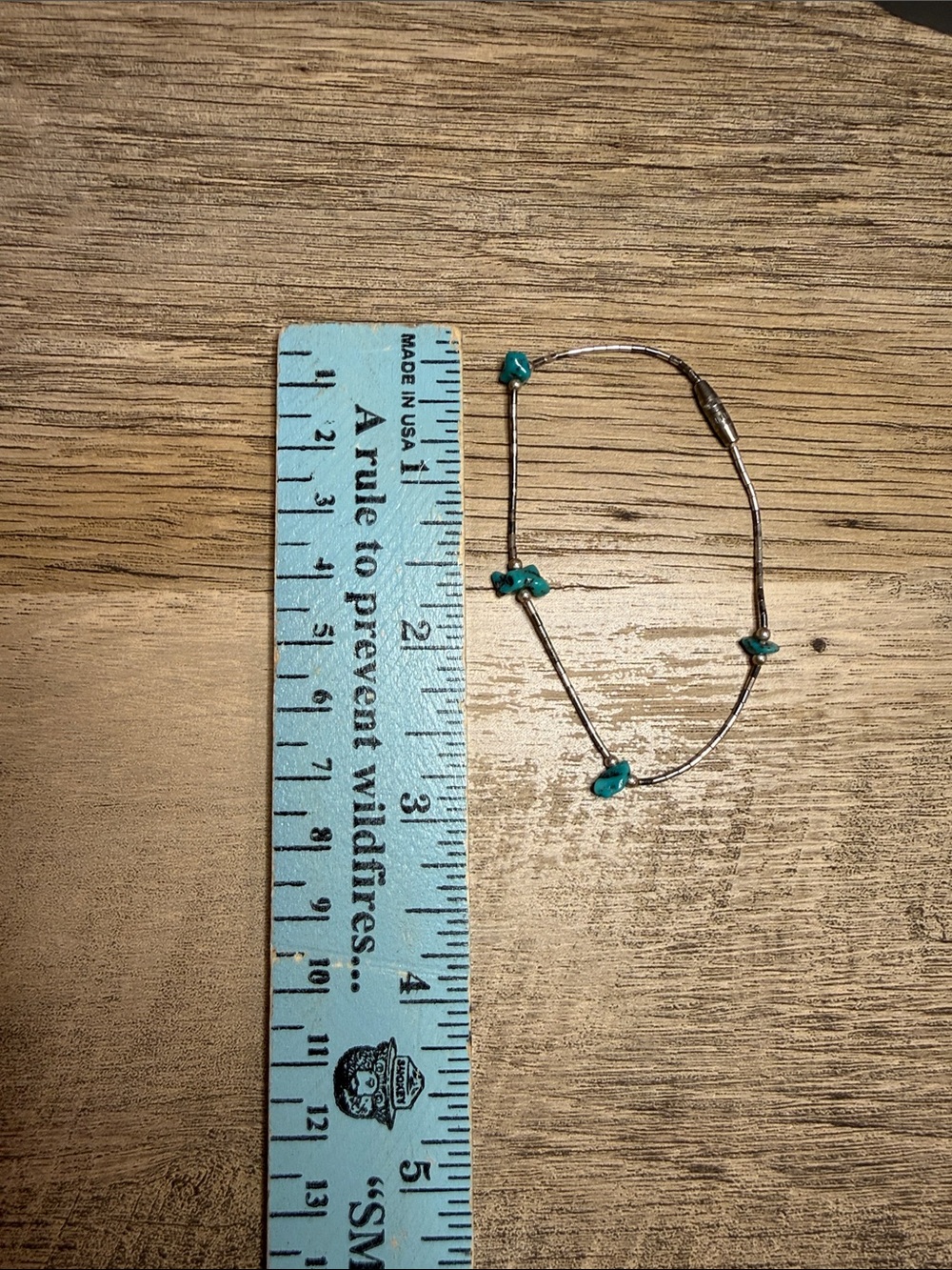 Turquoise Chip Bead Silver Bracelet for Women